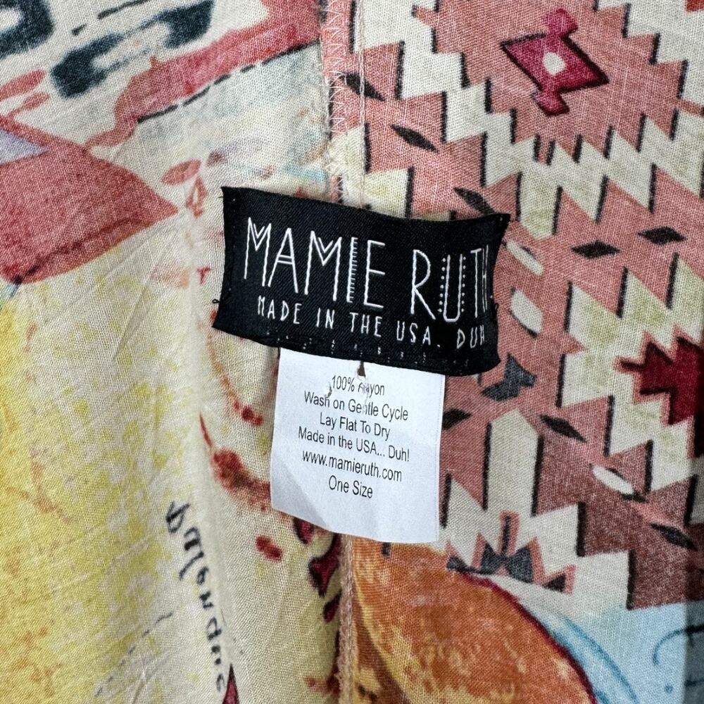 Mamie Ruth Boho Western Kimono One Size Aztec Tribal Map Print Hippie Casual - Picture 5 of 5